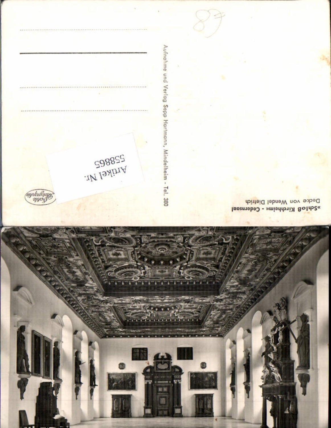 558865,Foto Ak Schloss Kirchheim Cedernsaal Decke v. Wendel Dietrich Kirchheim unter Teck