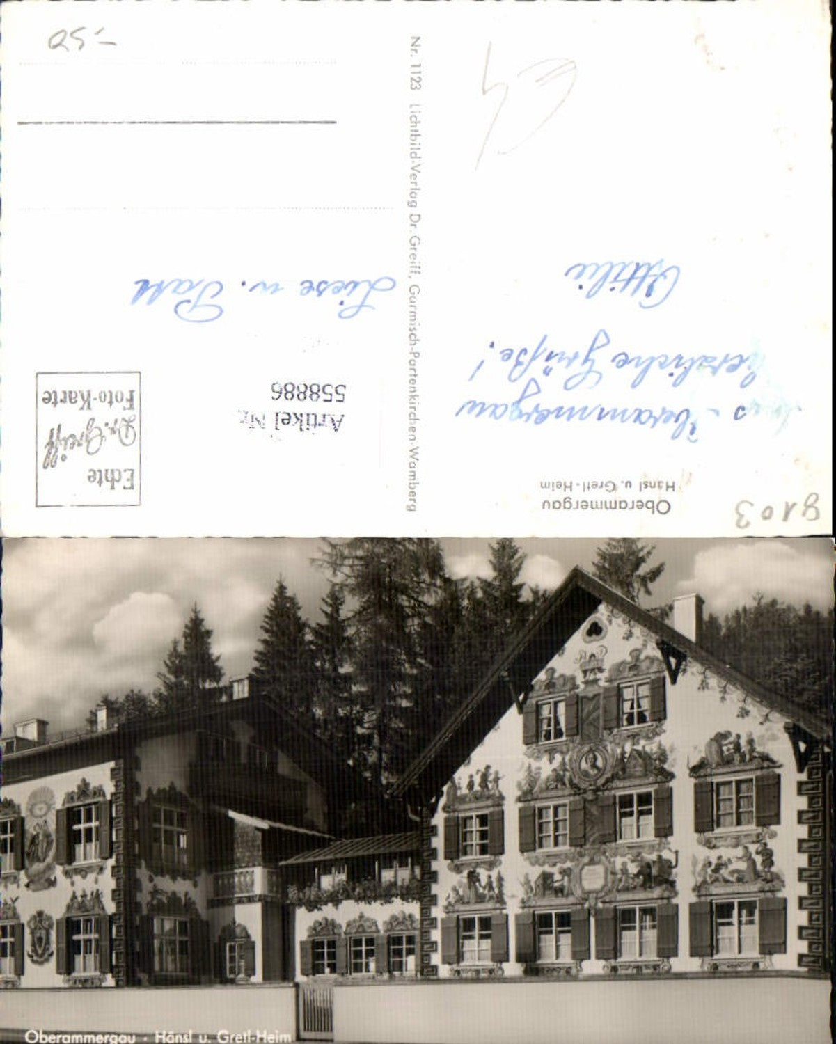 558886,Foto Ak Oberammergau Hänsl u. Gretl-Heim