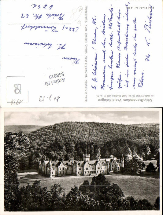 55892, Photo Ak Castle Sanatorium Waldleinigen Odenwald Mudau