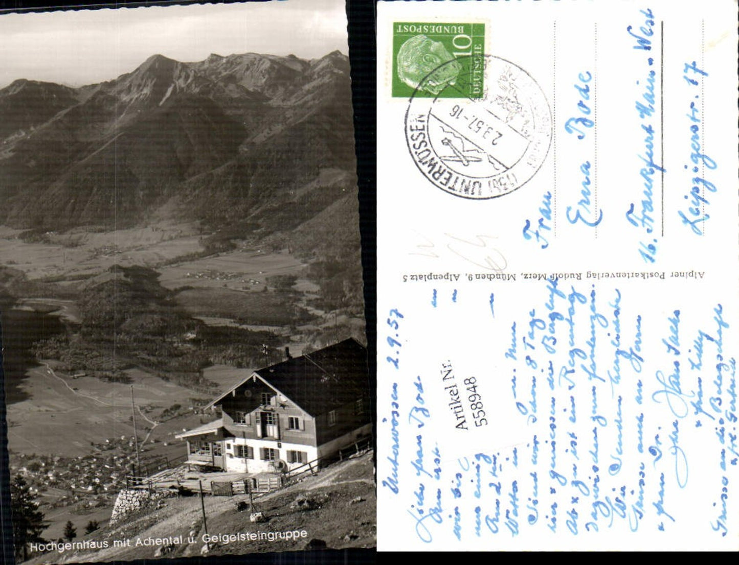 558948,Hochgernhaus m. Achental Geigelsteingruppe Unterwössen