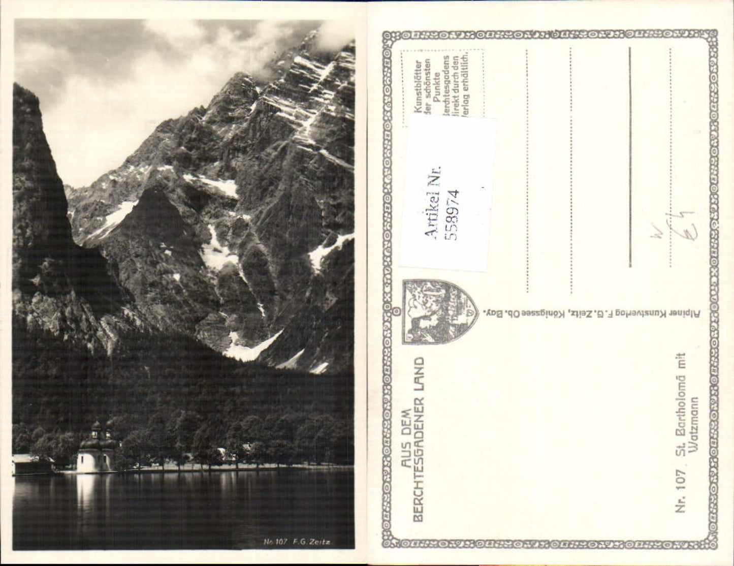 558974,St Bartholomä mit Watzmann Schönau am Königssee