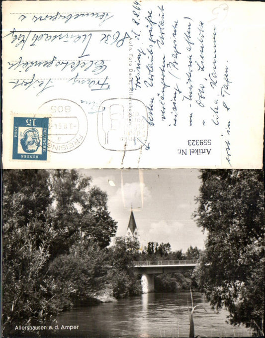 559323,Allershausen a. d. Amper Brücke Kirche