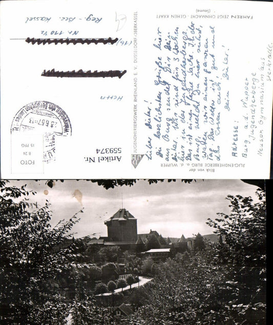 559374,Foto Ak Burg a. d. Wupper Blick v. d. Jugendherberge Solingen