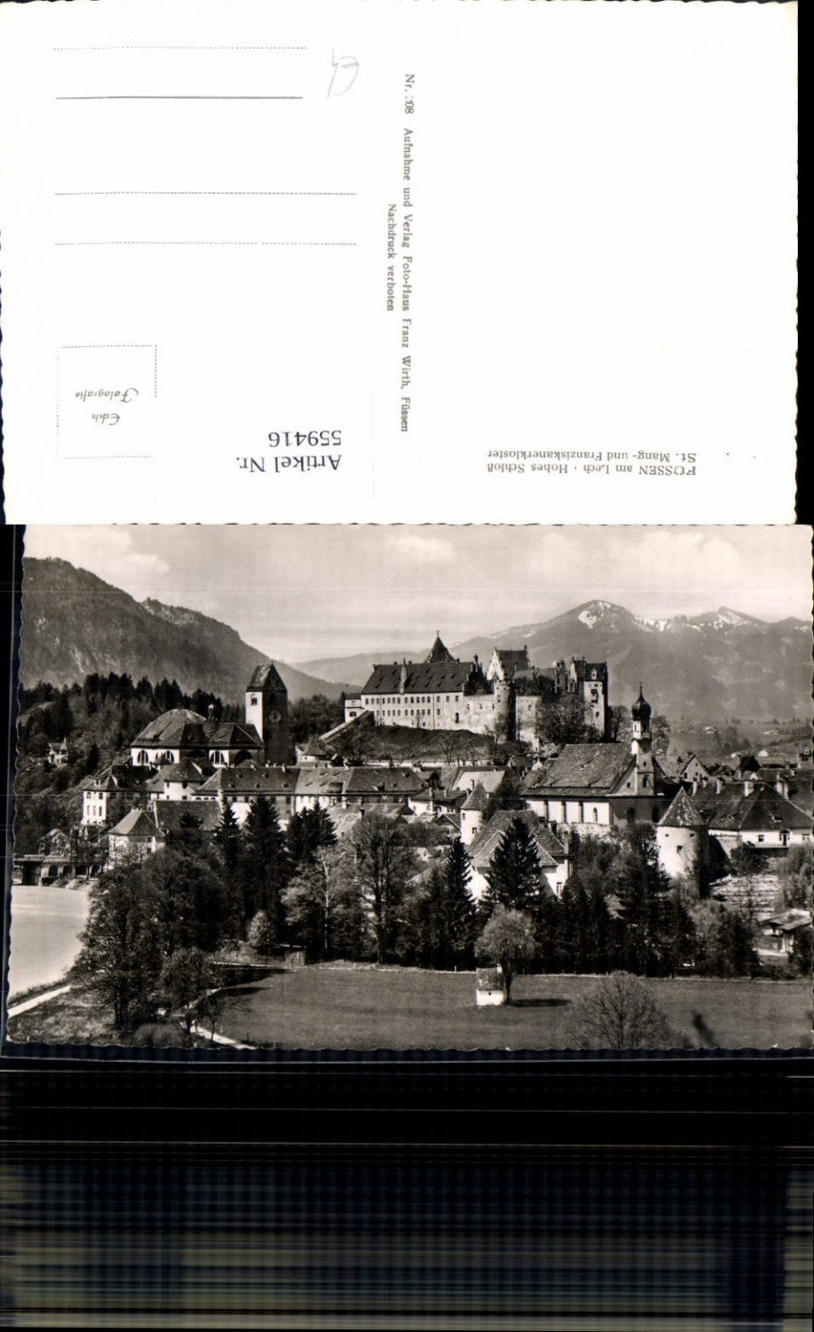 559416,Foto Ak Füssen am Lech Hohes Schloß St Mang Franziskanerkloster
