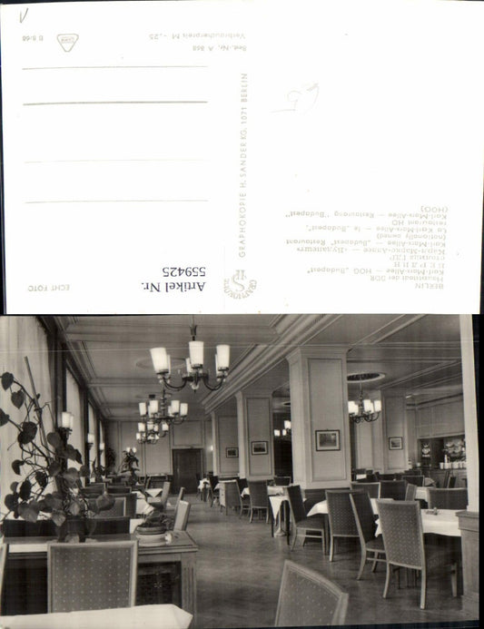 559425,Foto Ak Berlin Karl-Marx-Allee Restaurant Budapest Innen