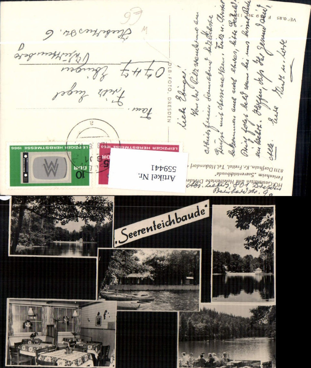 559441,Mehrbild Ak Seerenteichbaude Boot Gaststube Dorfhain