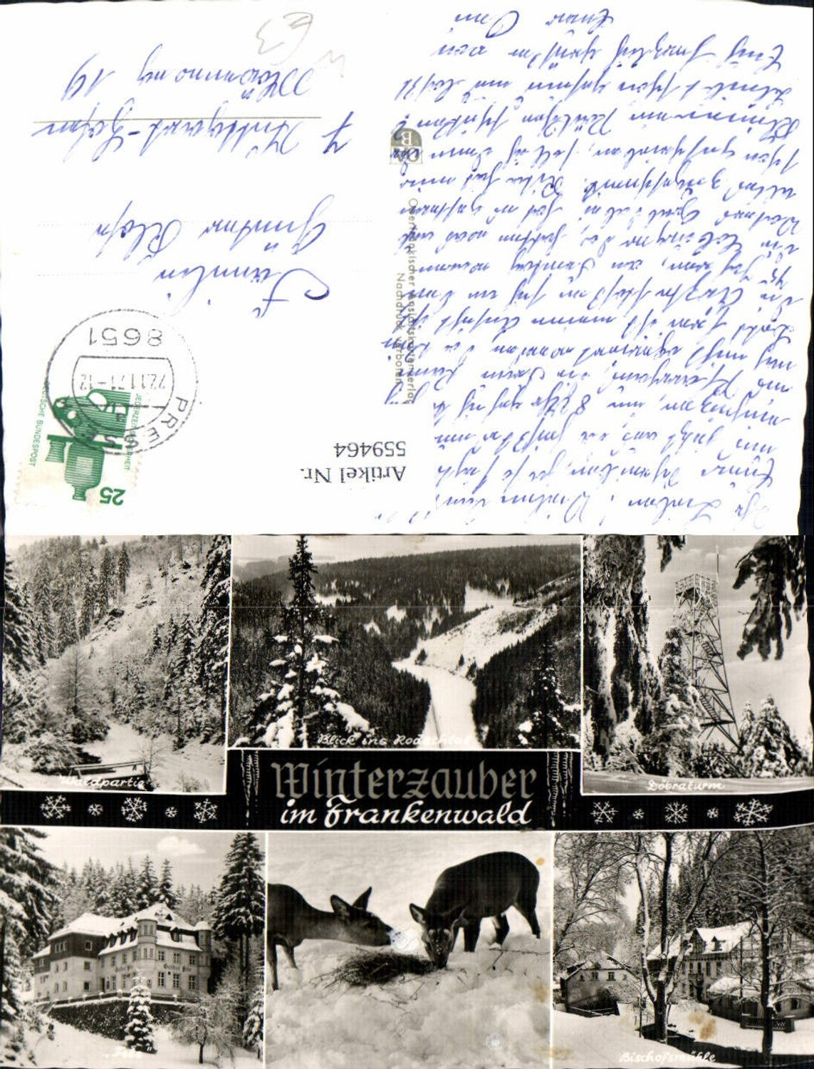 559464,Mehrbild Ak Winterzauber i. Frankenwald Rodachtal Döbraturm Presseck