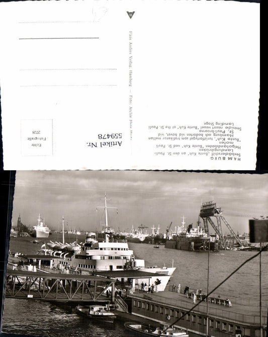 559478,Foto Ak Hamburg Seebäderschiff Bunte Kuh St Pauli Landungsbrücken