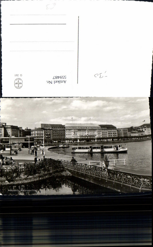 559487,Foto Ak Hamburg Alsterpavillon Schiff