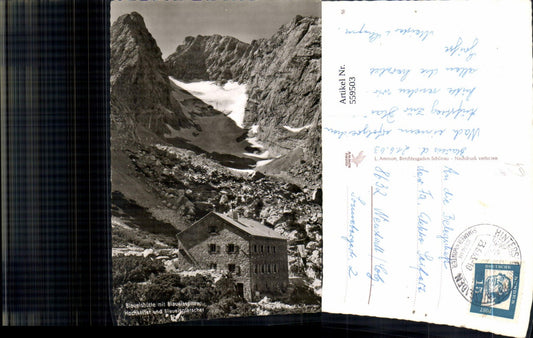 559503,Blaueishütte m. Blaueisspitze Hochkalter Blaueisgletscher Ramsau bei Berchtesgaden
