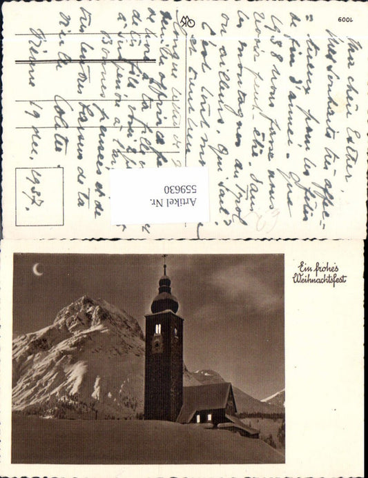 559630,Weihnachten Kirche Winterlandschaft Mond Mondsichel