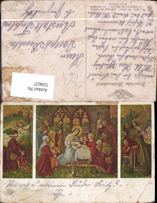 559637,Künstler Ak M. Schiestl Anbetung der Hirten Weihnachten Religion