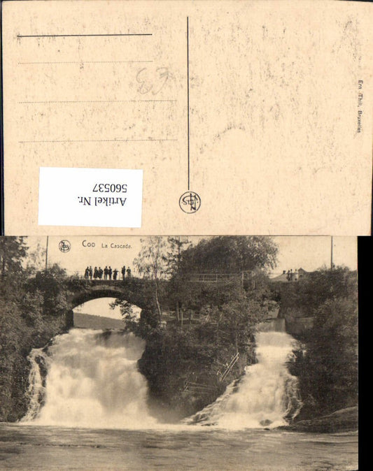 560537, Belgium Coo La Cascade Petit-Coo Waterfall Bridge