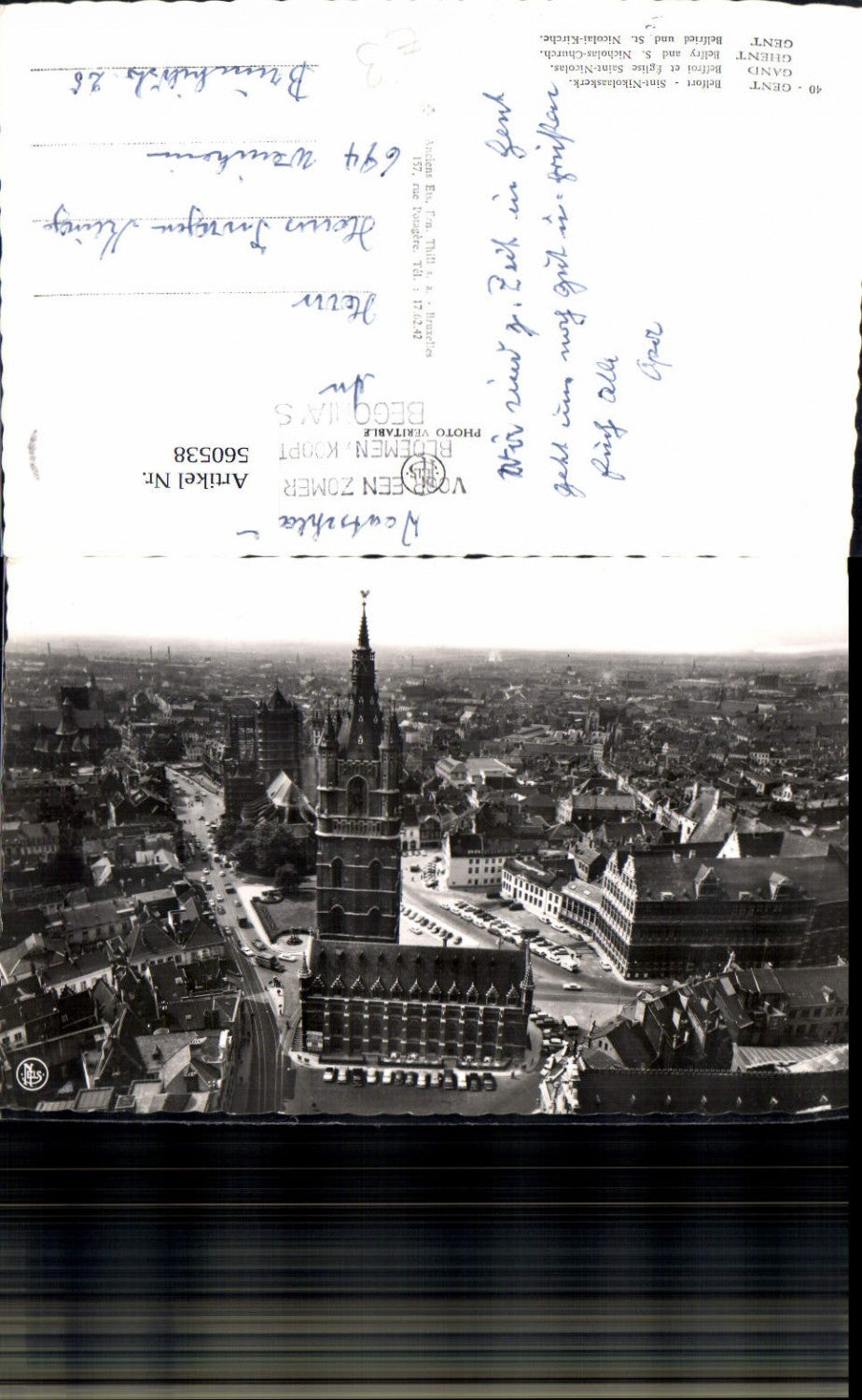 560538,Belgium Gent Gand Belfort Sint-Nikolaaskerk Beffroi et Eglise Saint-Nicolas