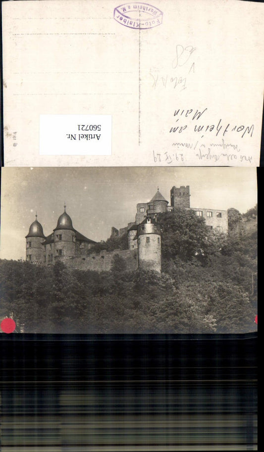 560721, Photo Ak Wertheim a. Main Burg pub Photo Klaiber