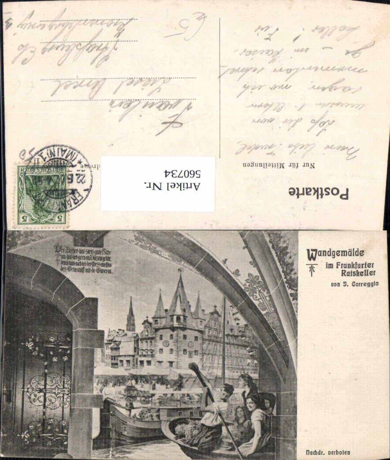 560734,Frankfurt Ratskeller Wandgemälde J. Correggio