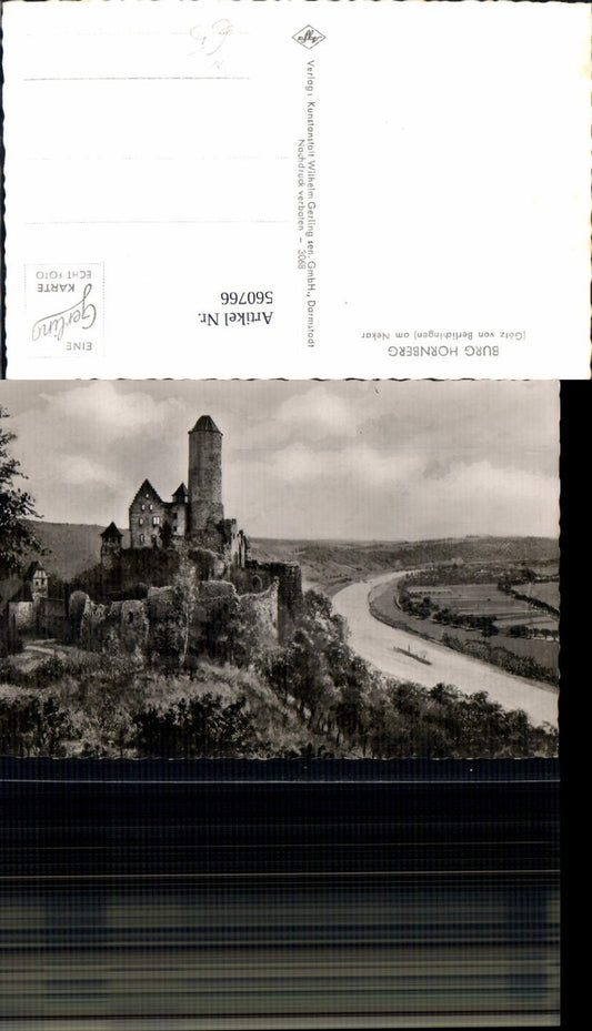 560766, Neckarzimmern, Hornberg Castle, Götz von Berlichingen on the Neckar River, ship