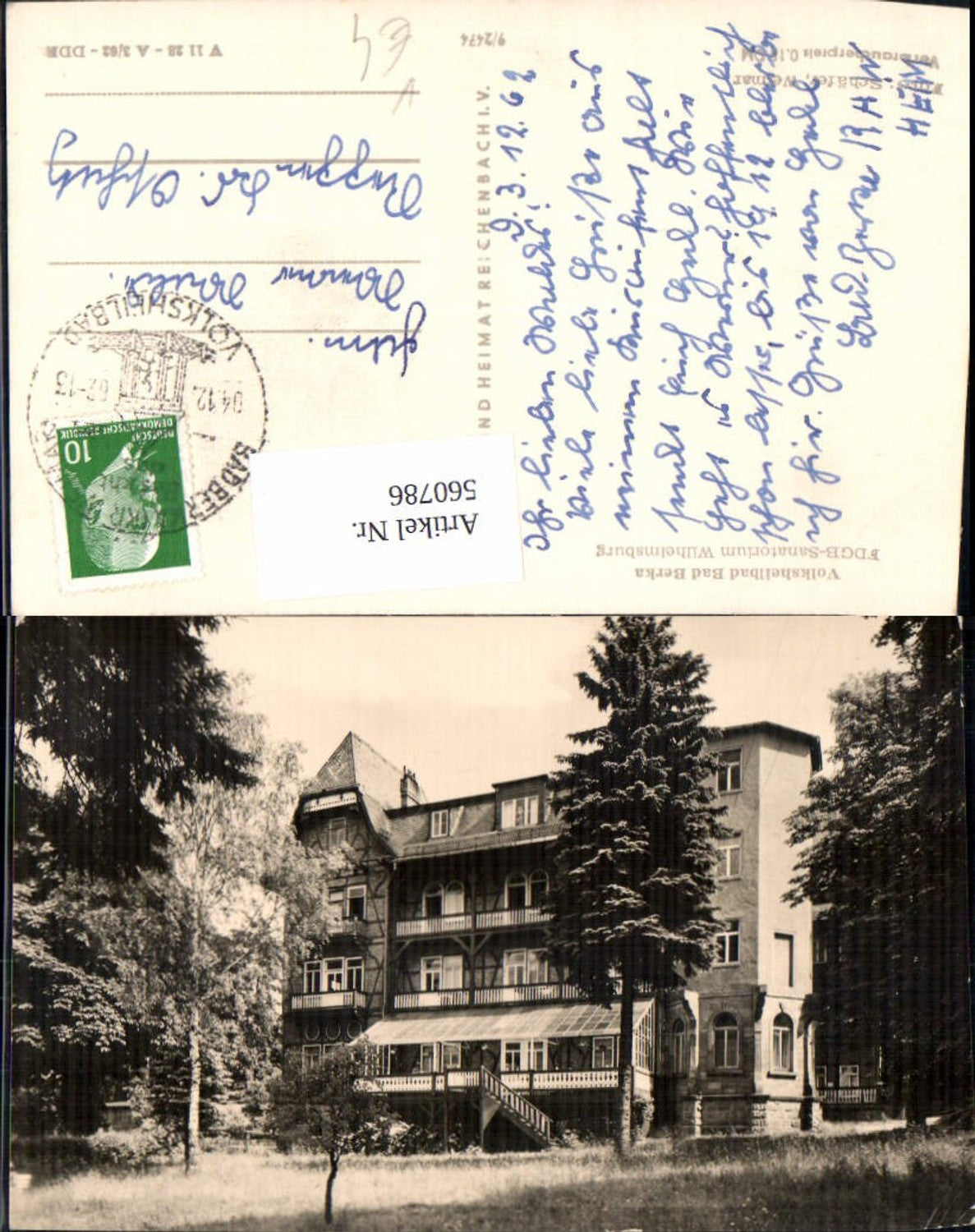 560786, Bad Berka Heilbad Sanatorium pub VEB 9/2474