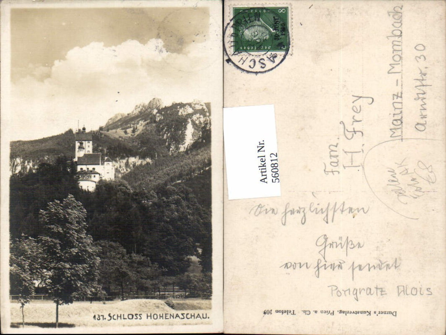 560812,tolle Foto-AK Hohenaschau Schloss Chiemgau Aschau Prien