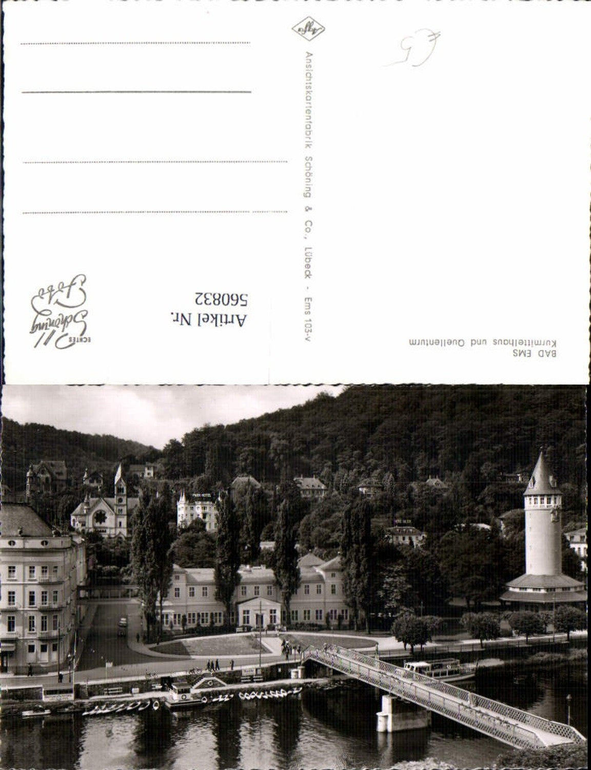 560832,Foto Ak Bad Ems Kurmittelhaus u. Quellenturm Brücke