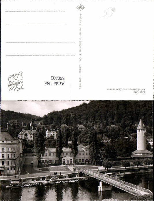 560832,Foto Ak Bad Ems Kurmittelhaus u. Quellenturm Brücke