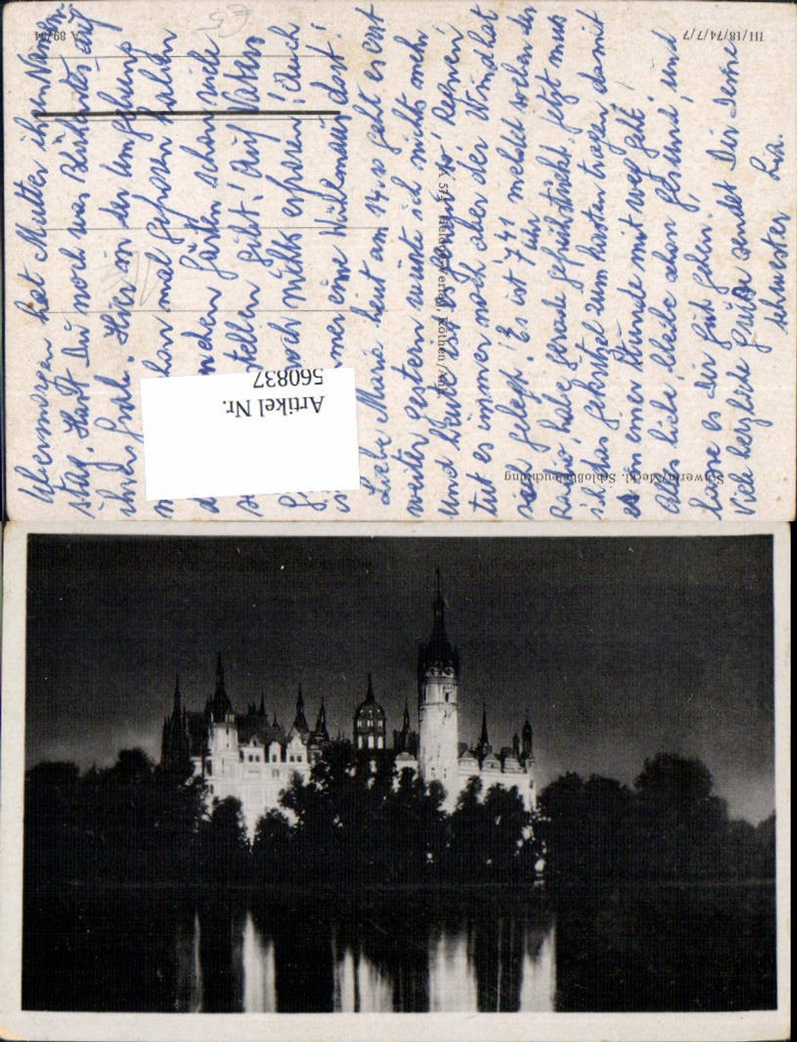 560837,Schwerin Schloss Schloßbeleuchtung b.  Nacht