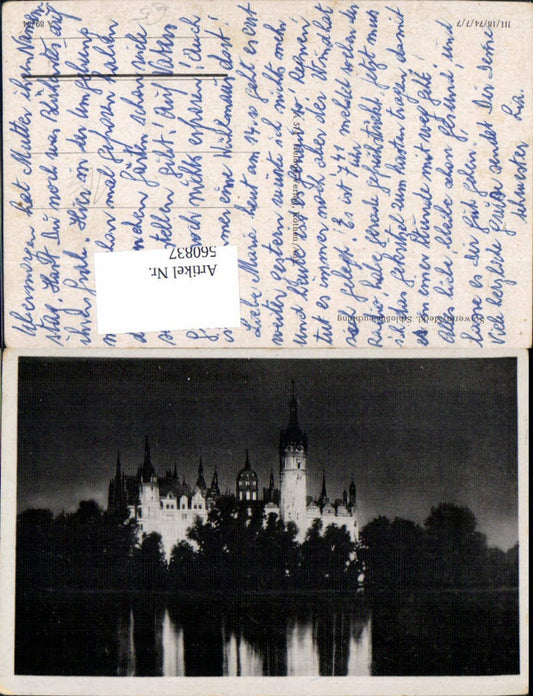 560837,Schwerin Schloss Schloßbeleuchtung b.  Nacht