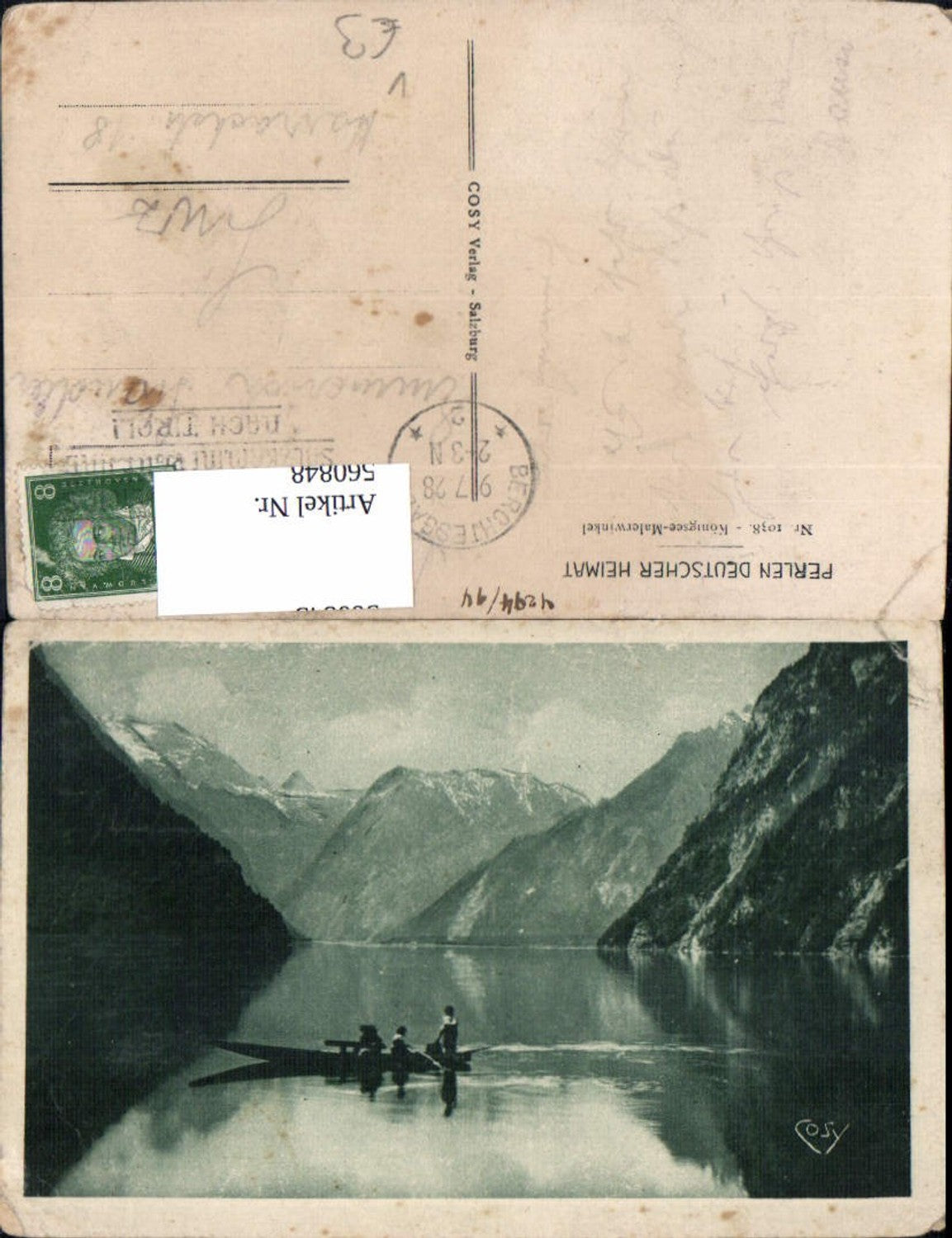 560848,Malerwinkel a. Königsee Leute i. Tracht Boot Schönau am Königssee pub Cosy 1038
