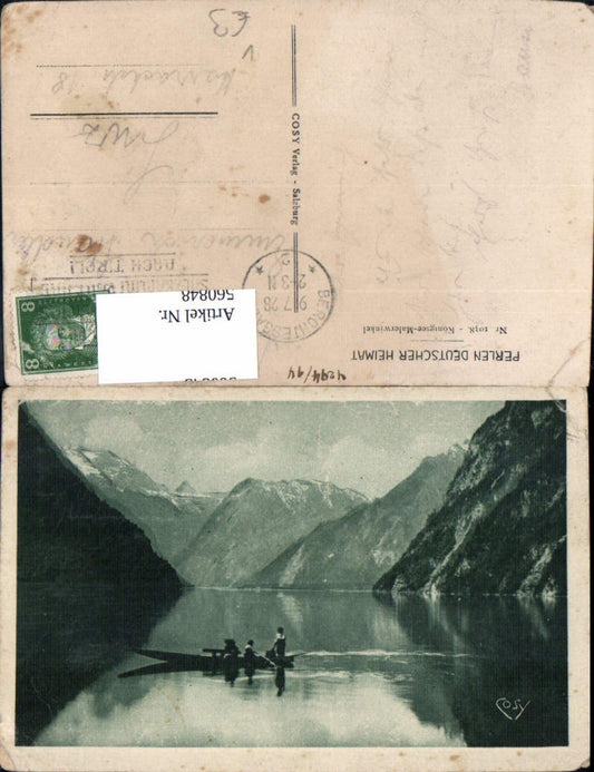 560848,Malerwinkel a. Königsee Leute i. Tracht Boot Schönau am Königssee pub Cosy 1038