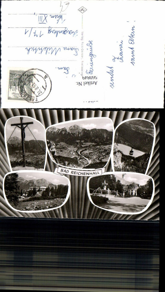 560849, Multi-image Ak Bad Reichenhall cable car summit cross fountain