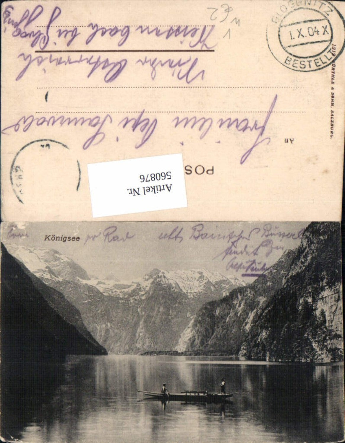 560876, Königssee Schönau a. Königssee Boot Tracht pub Würthle Sohn 1313