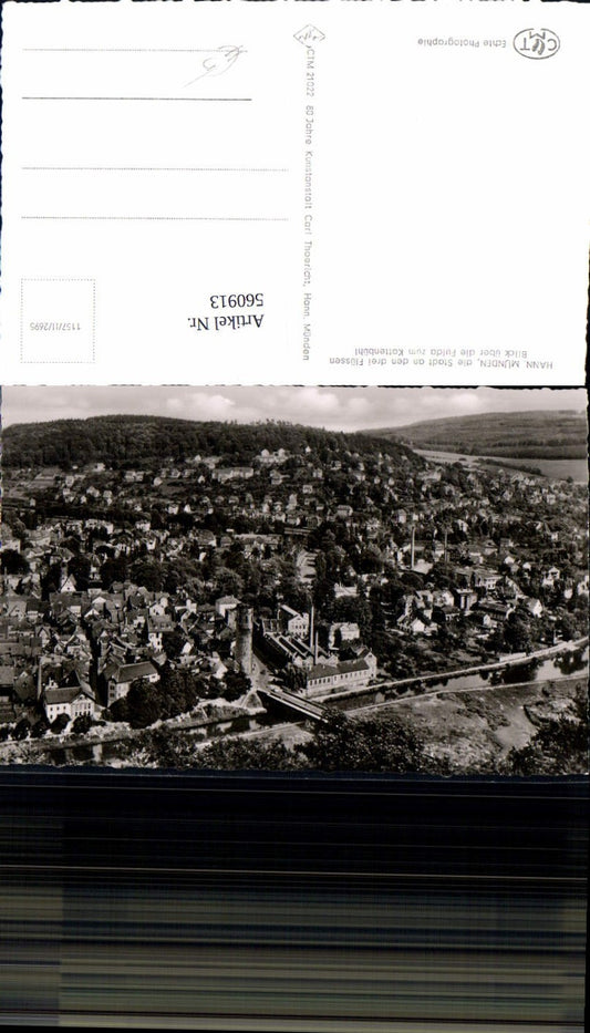 560913,Foto Ak Hann. Münden Blick über Fulda zum Kattenbühl