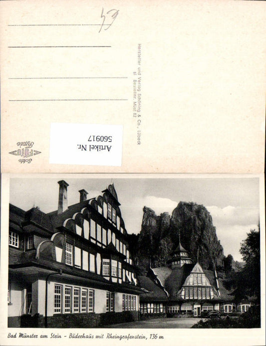 560917,Foto Ak Bad Münster a. Stein-Ebernburg Bad Kreuznach Bäderhau m. Rheingrafenstein