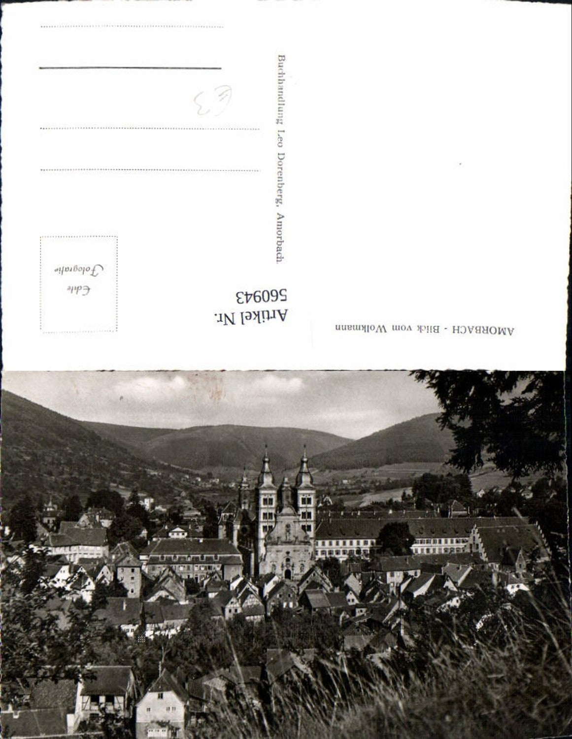 560943,Foto Ak Amorbach Blick v. Wolkmann