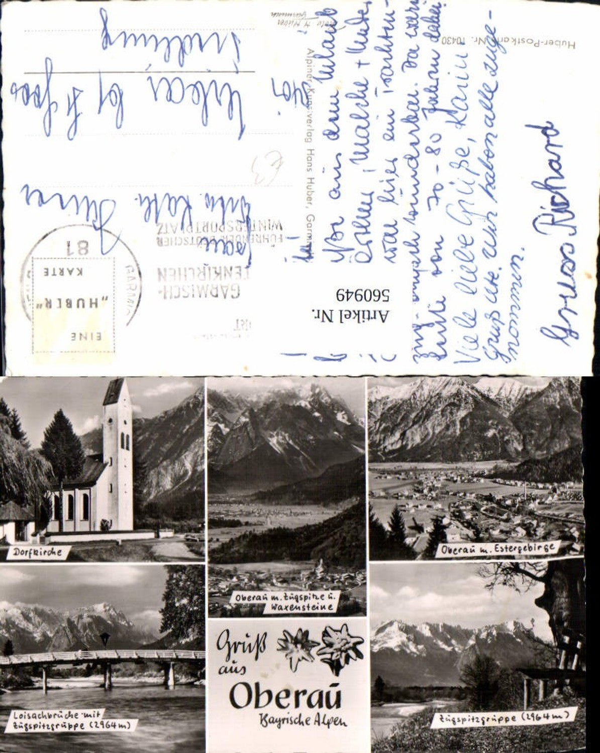 560949,Mehrbild Ak Oberau Dorfkirche Loisachbrücke