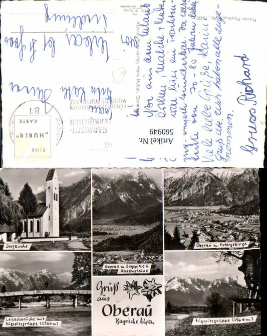 560949,Mehrbild Ak Oberau Dorfkirche Loisachbrücke