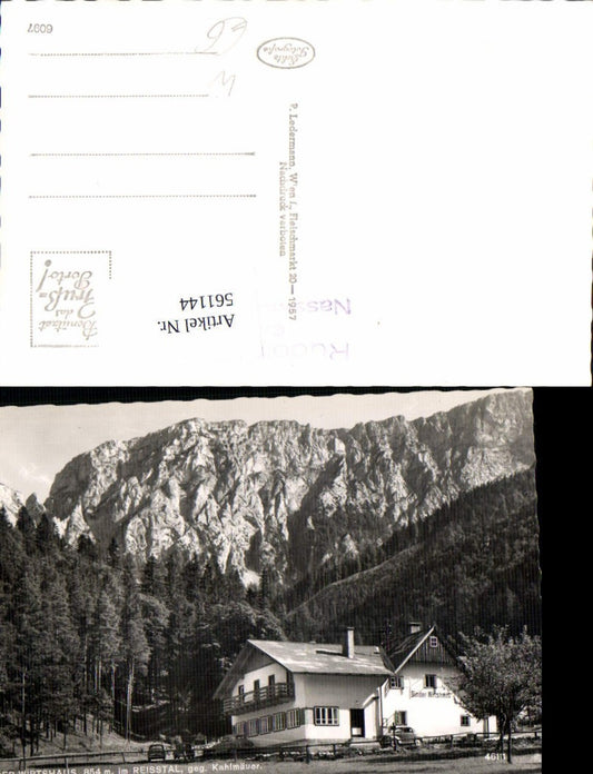 561144,Foto Ak Naßwald Schwarzau Binder-Wirtshaus i. Reisstal geg. Kahlmäuer