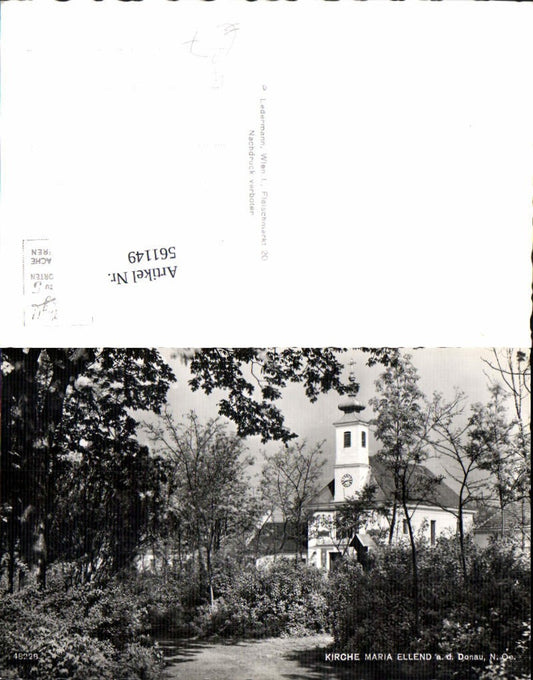 561149,Foto Ak Maria Ellend a. d. Donau Kirche Haslau-Maria Ellend