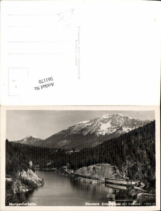 561170,Foto Ak Mariazellerbahn Stauwerk Erlaufklause m. Ötscher Annaberg