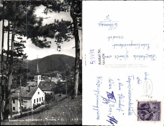 561478,Foto Ak Weissenbach a. d. Triesting Ansicht m. Kirche