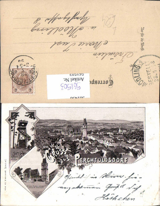 561503,Litho Perchtoldsdorf Josefswarte Kirche1898
