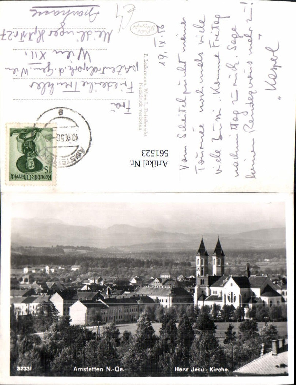561523,Foto Ak Amstetten Herz-Jesu-Kirche