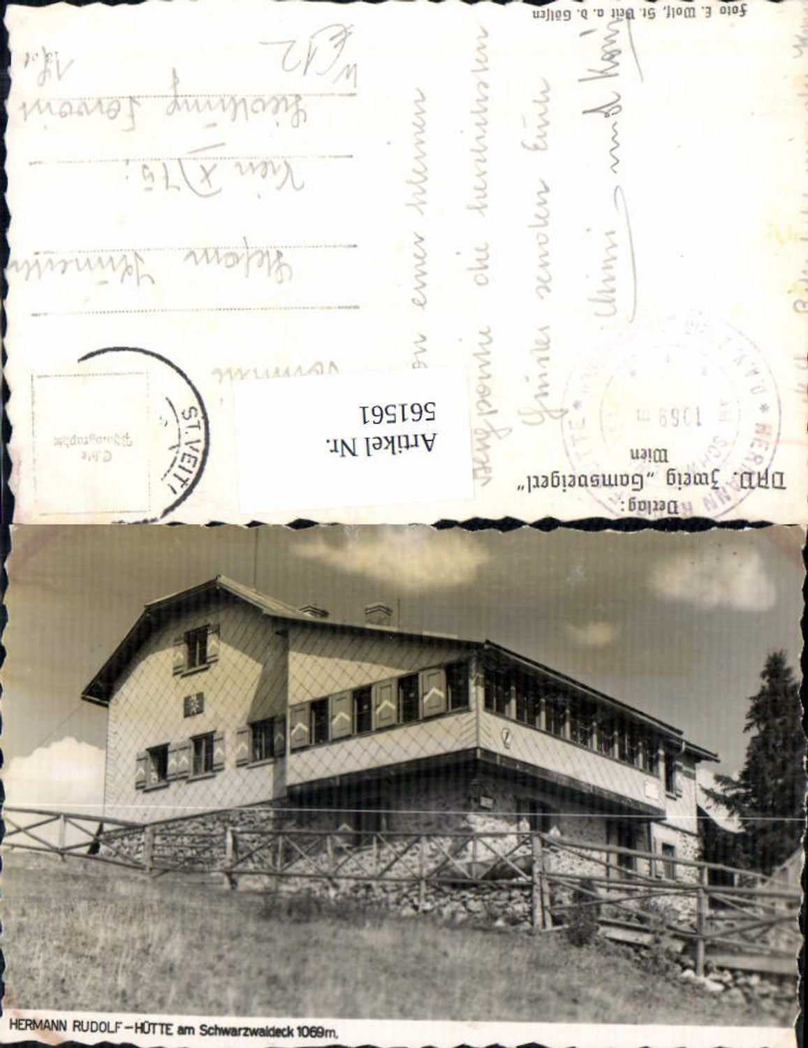 561561,Foto Ak Hermann-Rudolf-Hütte Schwarzwaldeck Kleinzell St. Veit an der Gölsen