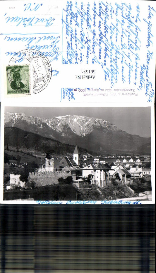 561574,Foto Ak Puchberg a. Schneeberg Burg Kirche