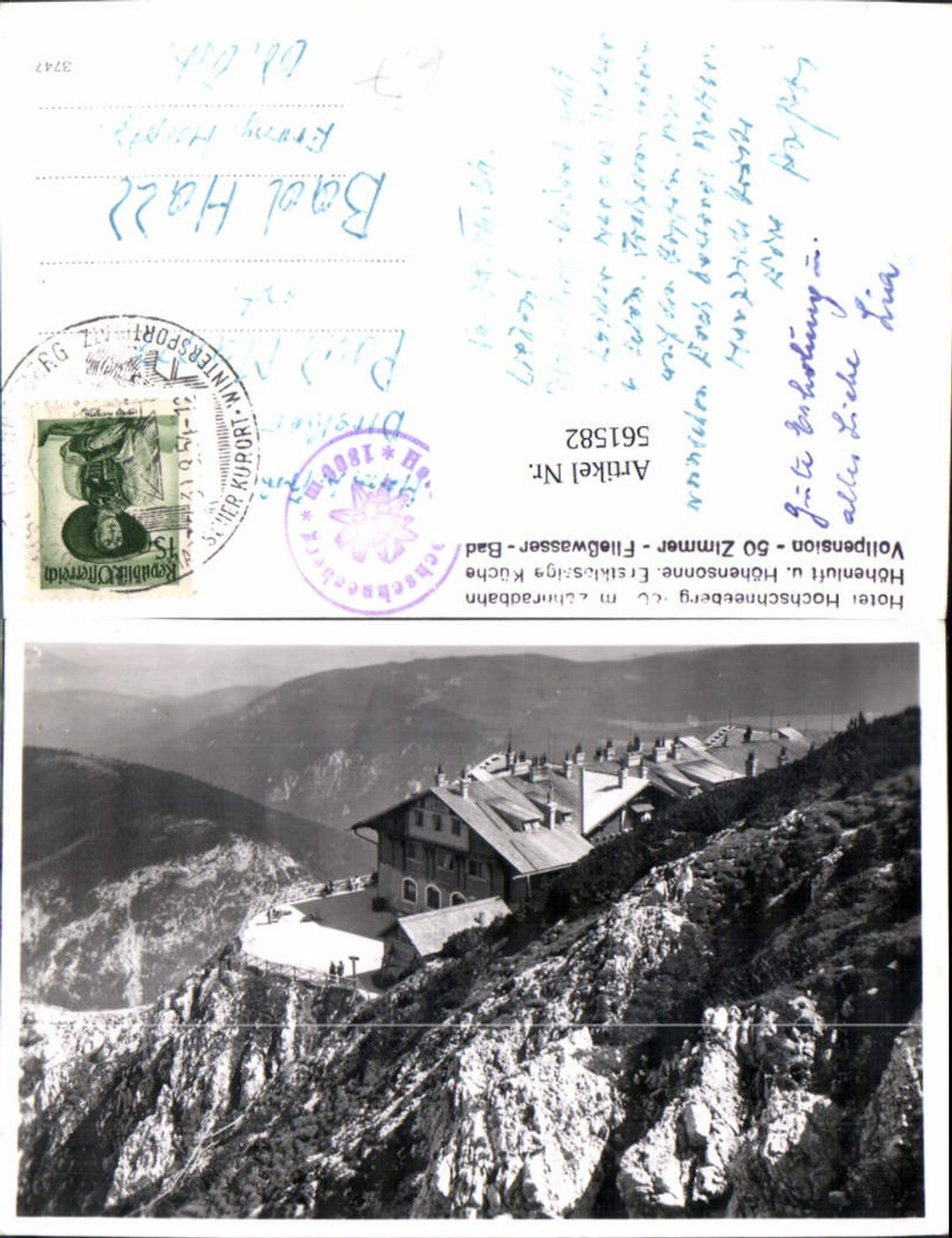 561582,Foto Ak Hotel Hochschneeberg Puchberg am Schneeberg