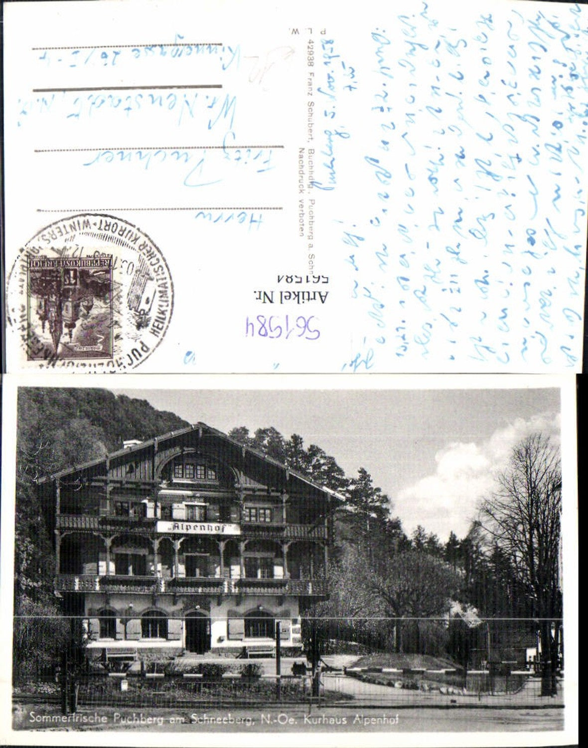 561584,Foto Ak Puchberg a. Schneeberg Kurhaus Alpenhof