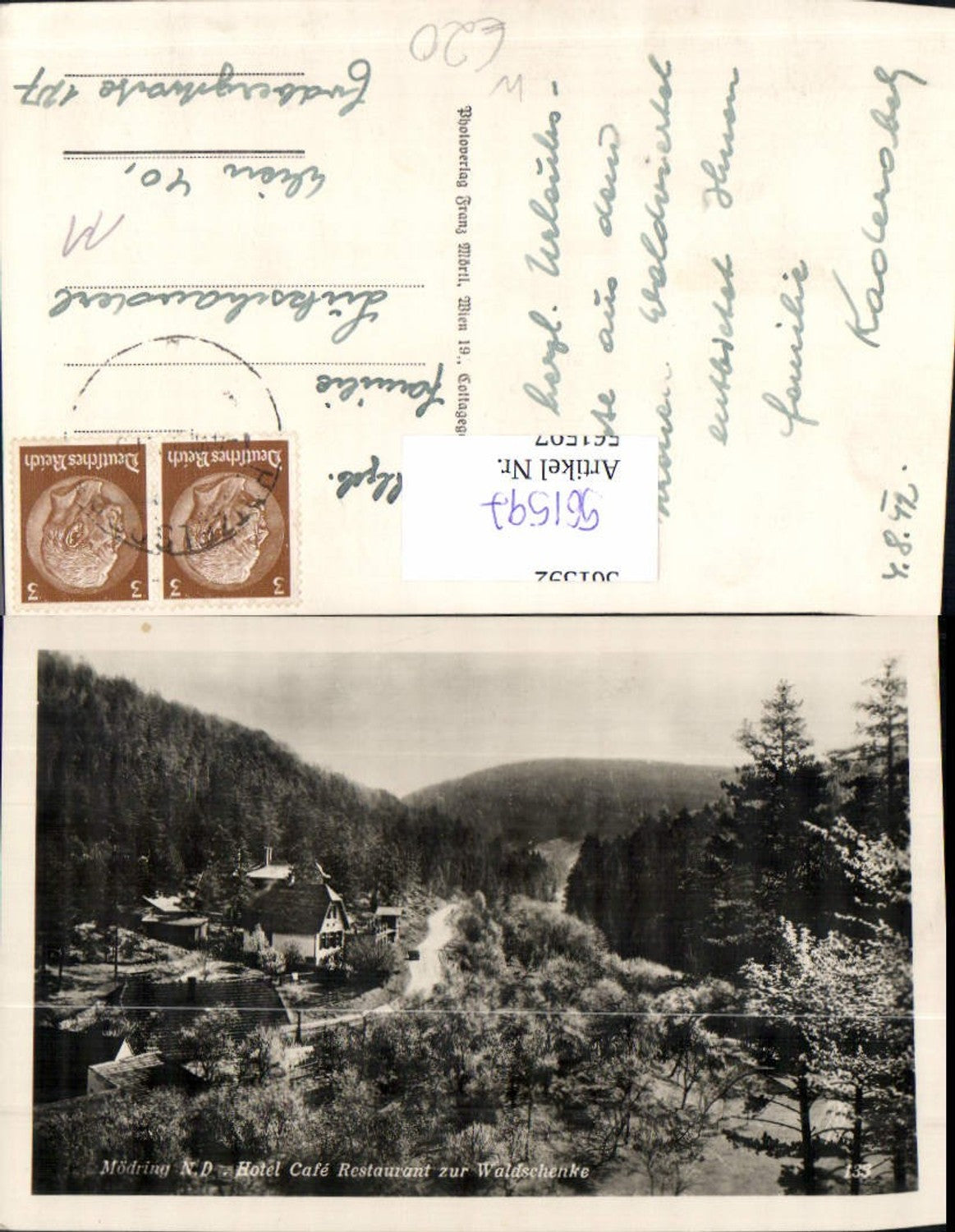 561597,Foto Ak Mödring Horn Hotel Cafe Restaurant zur Waldschenke