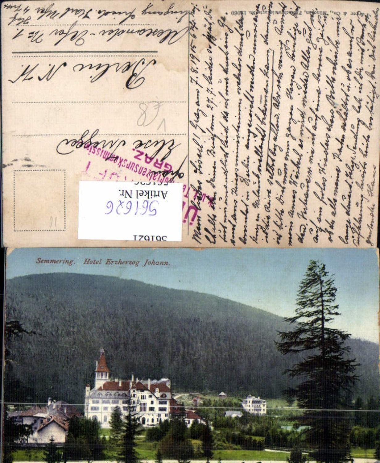 561626,Semmering Hotel Erzherzog Johann pub Purger Co 12060