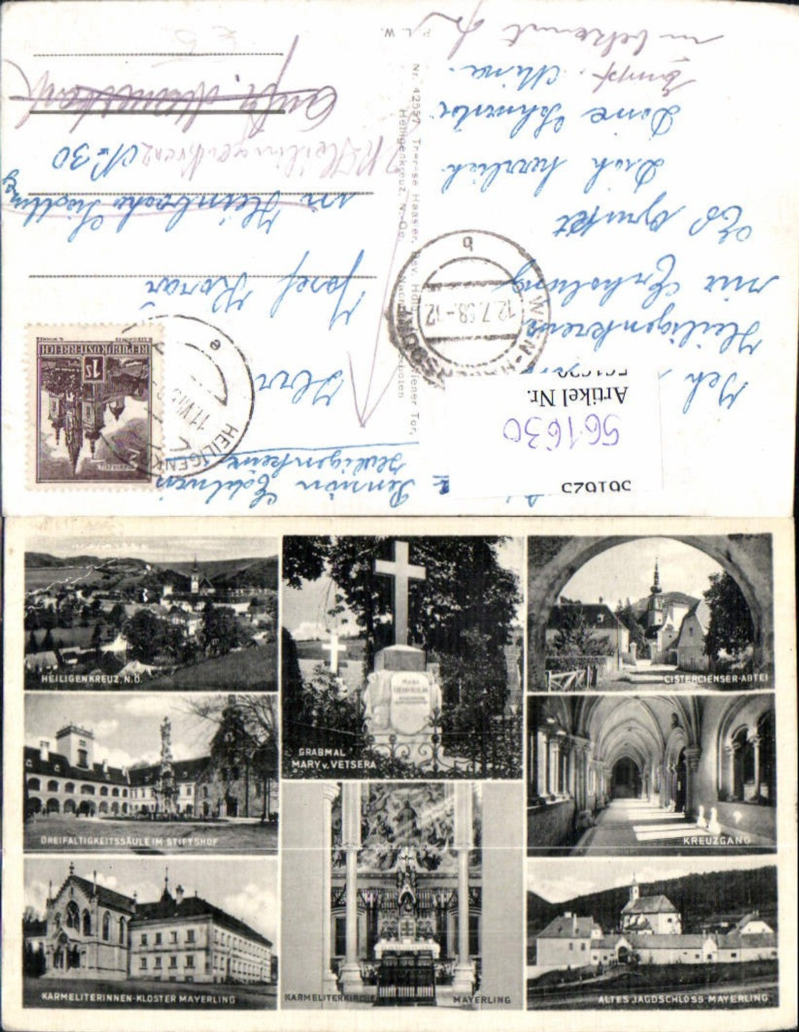 561630,Mehrbild Ak Mayerling Alland Grabmal Vetsera Kloster Kreuzgang