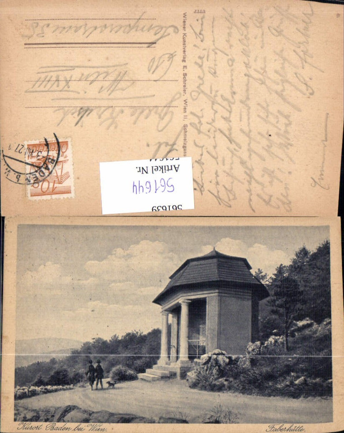 561644,Künstler Ak Baden b. Wien Faberhütte